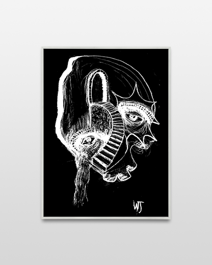 "Forgetful" Original Paper Print