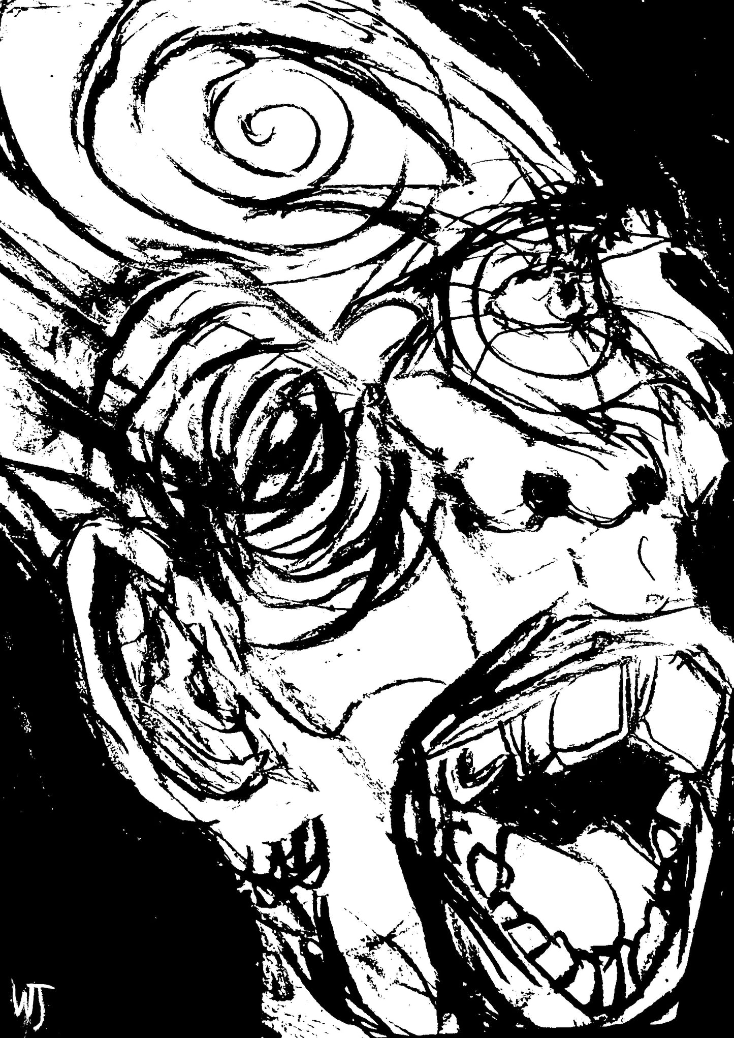 "Uncle Gone Mad" Original Paper Print