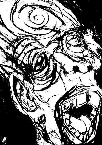 "Uncle Gone Mad" Original Paper Print